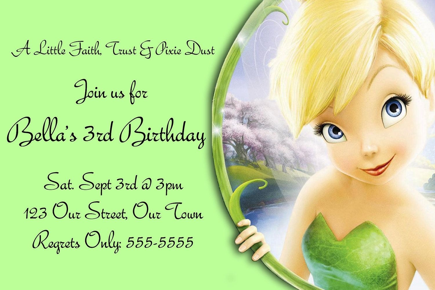 Pindrevio Invitation On Free Printable Birthday Invitation In - Free Tinkerbell Printable Birthday Invitations