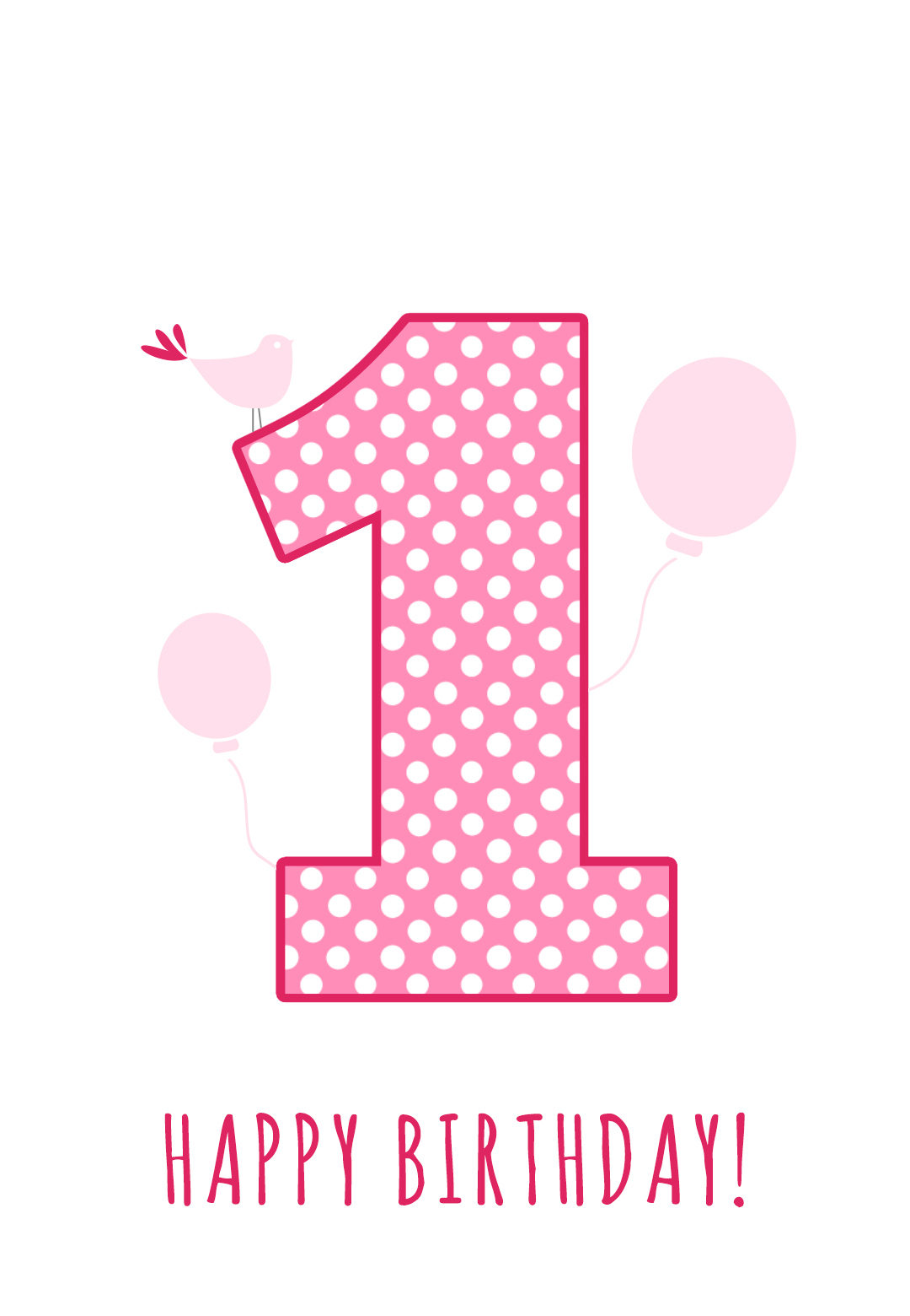 Pink Balloons And A Bird Birthday Card | Greetings Island - Congratulations On Your Baby Girl Free Printable Cards