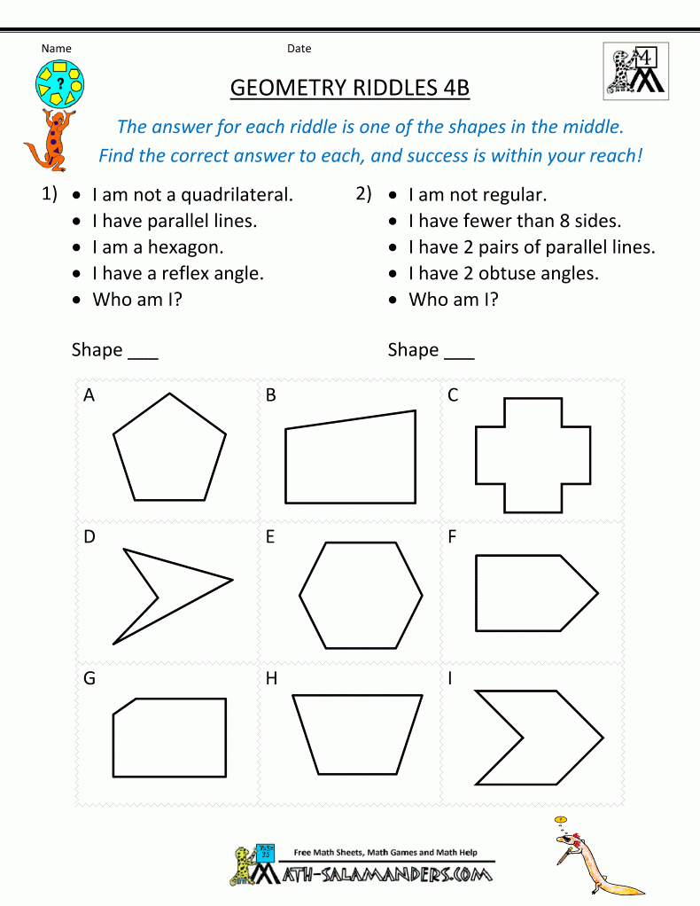 Pinlirea Turner On Geometry | Pinterest | Geometry Worksheets - Free Printable Geometry Worksheets For 3Rd Grade