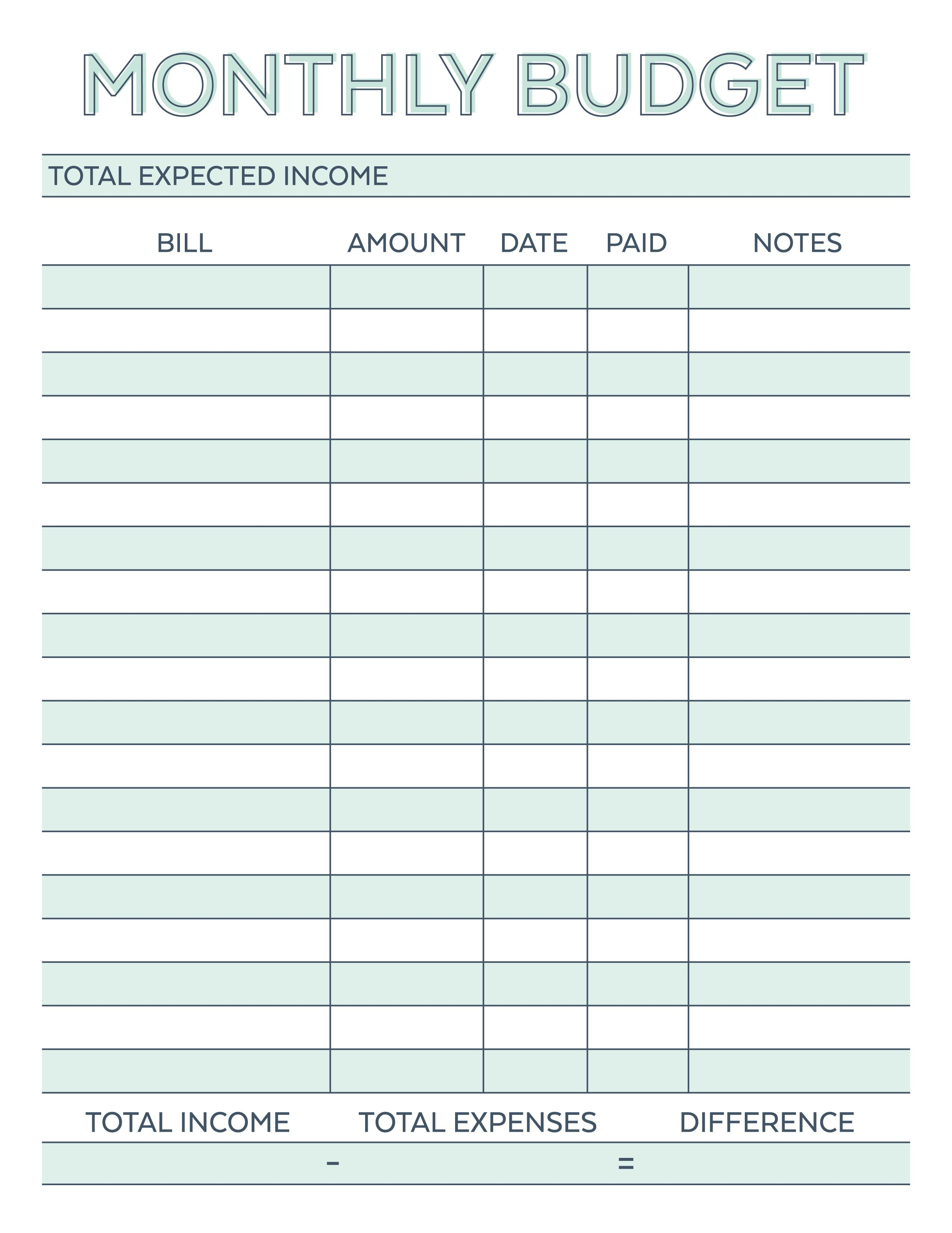 Pinmelody Vliem On Printables | Pinterest | Budget Spreadsheet - Free Printable Monthly Budget Worksheets
