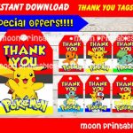 Pokemon Birthday Party Printable Tags And Labels | Birthday Wikii   Free Printable Pokemon Thank You Tags