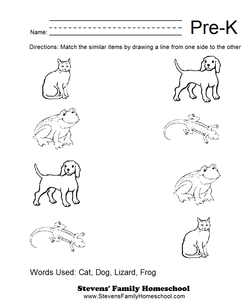 Pre-K Math Matching Free Printable | Free Resources &amp;amp; Printables - Free Printable Pre K Activities