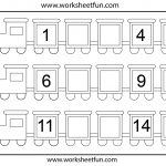 Preschool Missing Number Worksheets | Number Train – Missing Numbers   Free Printable Missing Number Worksheets