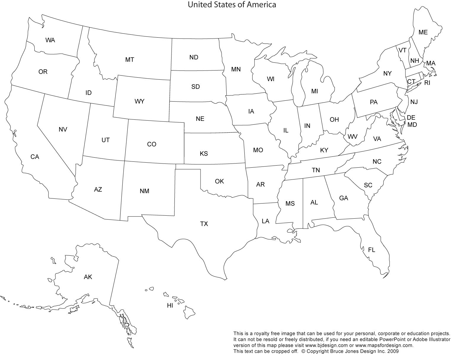 Print Out A Blank Map Of The Us And Have The Kids Color In States - Free Printable Map Of The United States