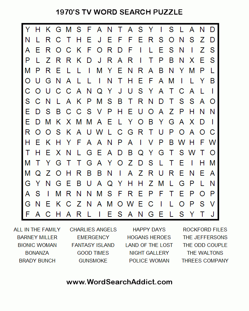 Printable Large Print Word Search