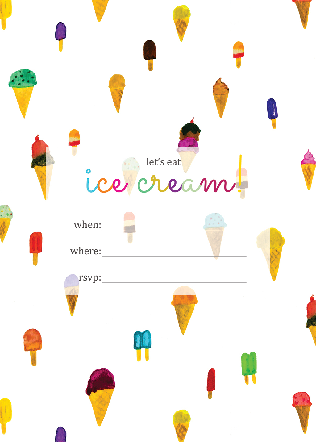 Print | Printable Ice Cream Party Invitation - Squirrelly Minds - Ice Cream Party Invitations Printable Free