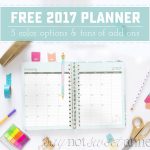 Printable 2017 Planner!   Sweet Anne Designs   Free Printable Organizer 2017