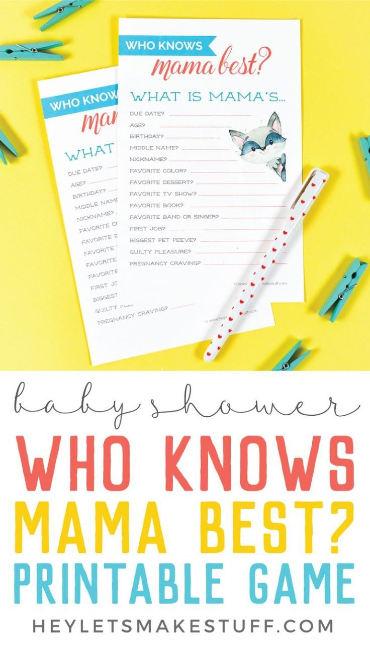 Printable Baby Shower Game: Who Knows Mommy Best? | Printables - Free Printable Baby Shower Games Who Knows Mommy The Best