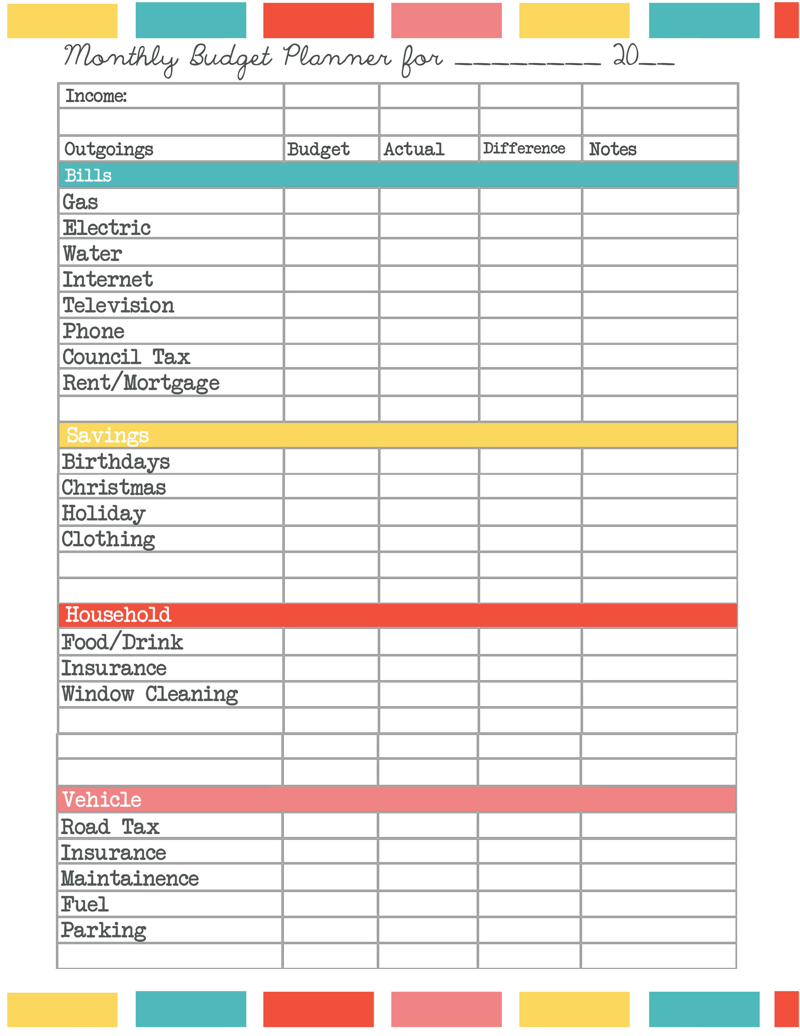 Printable Budget Planner 2017 | Download Them Or Print - Free Printable Budget Planner Uk