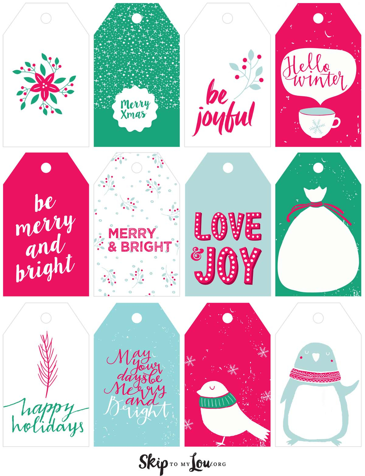 Printable Christmas Gift Tags | Skip To My Lou - Free Printable Santa Gift Tags