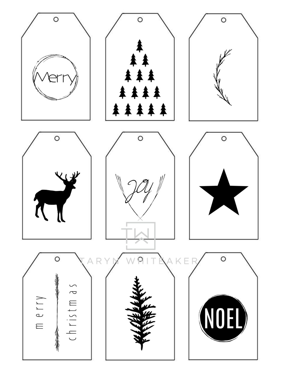  Christmas Gift Tags Free Printable Black And White Free Printable