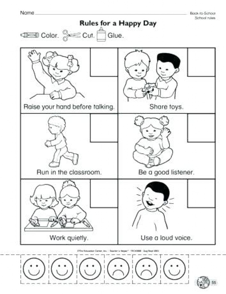 Printable Classroom Rules Worksheet Class Free For 5 Years Old Rule - Free Printable Classroom Rules Worksheets