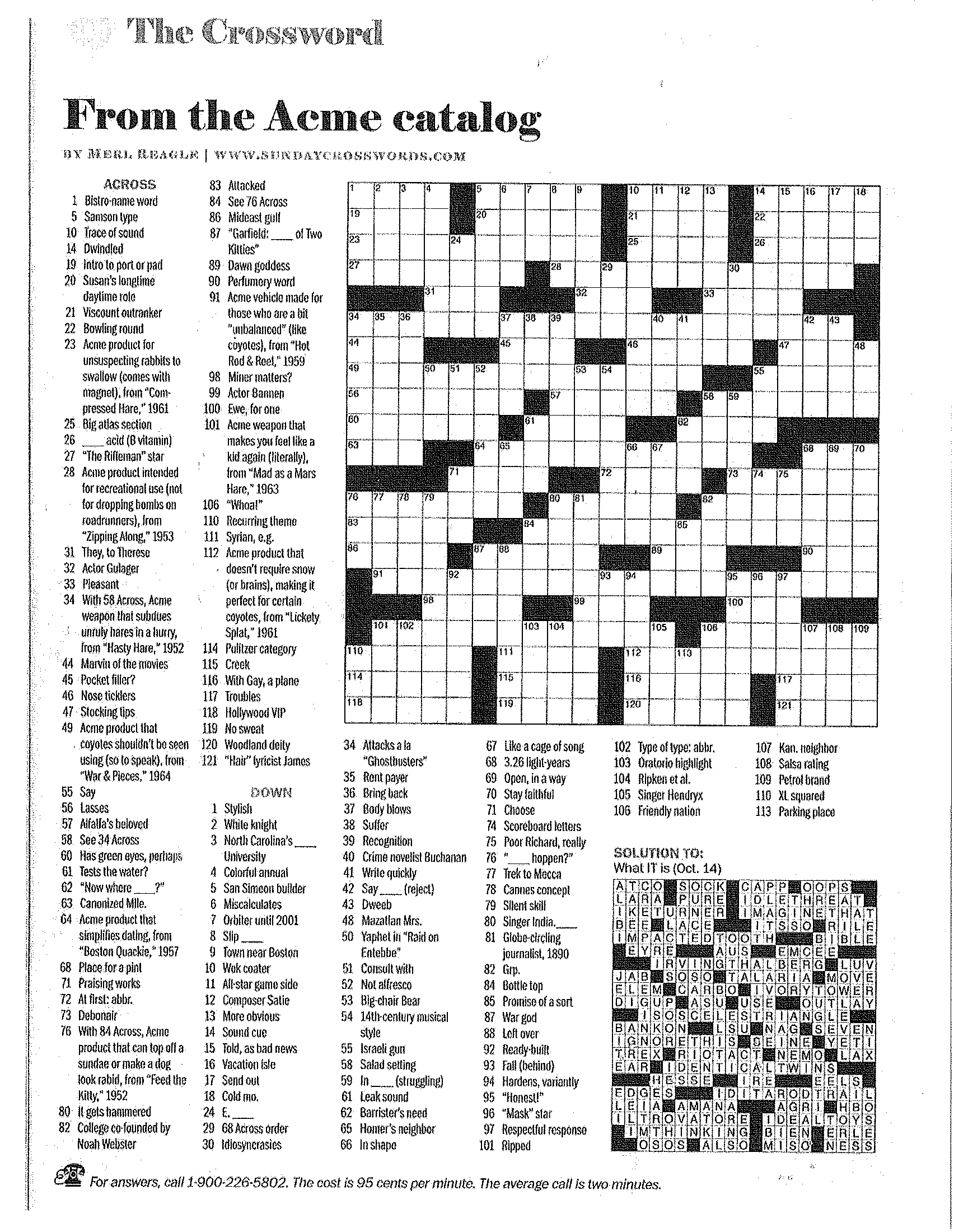 Printable Crossword Puzzles Merl Reagle | Download Them Or Print - Merl Reagle&amp;amp;#039;s Sunday Crossword Free Printable