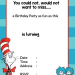 Printable Dr. Seuss Birthday | Birthday Invitation For Kids | Dr   Doctor Who Party Invitations Printable Free
