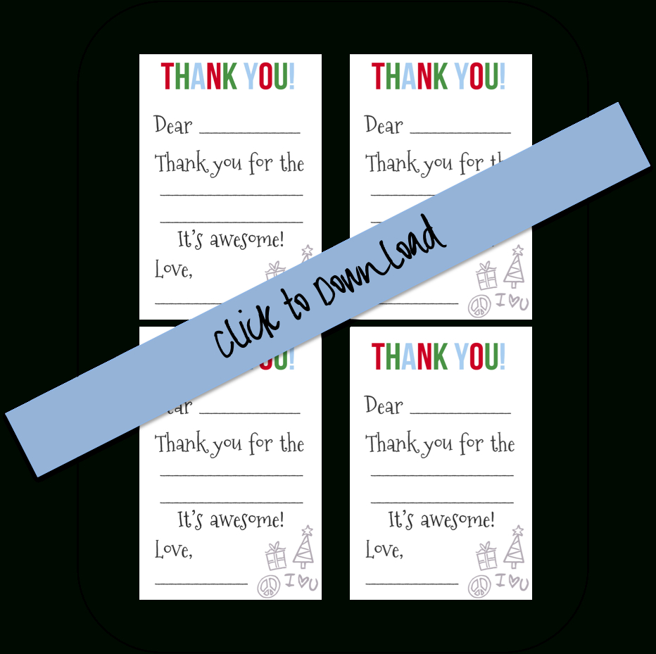 Printable Fill-In-The-Blank Thank You Notes (Free Download) | Diy - Fill In The Blank Thank You Cards Printable Free