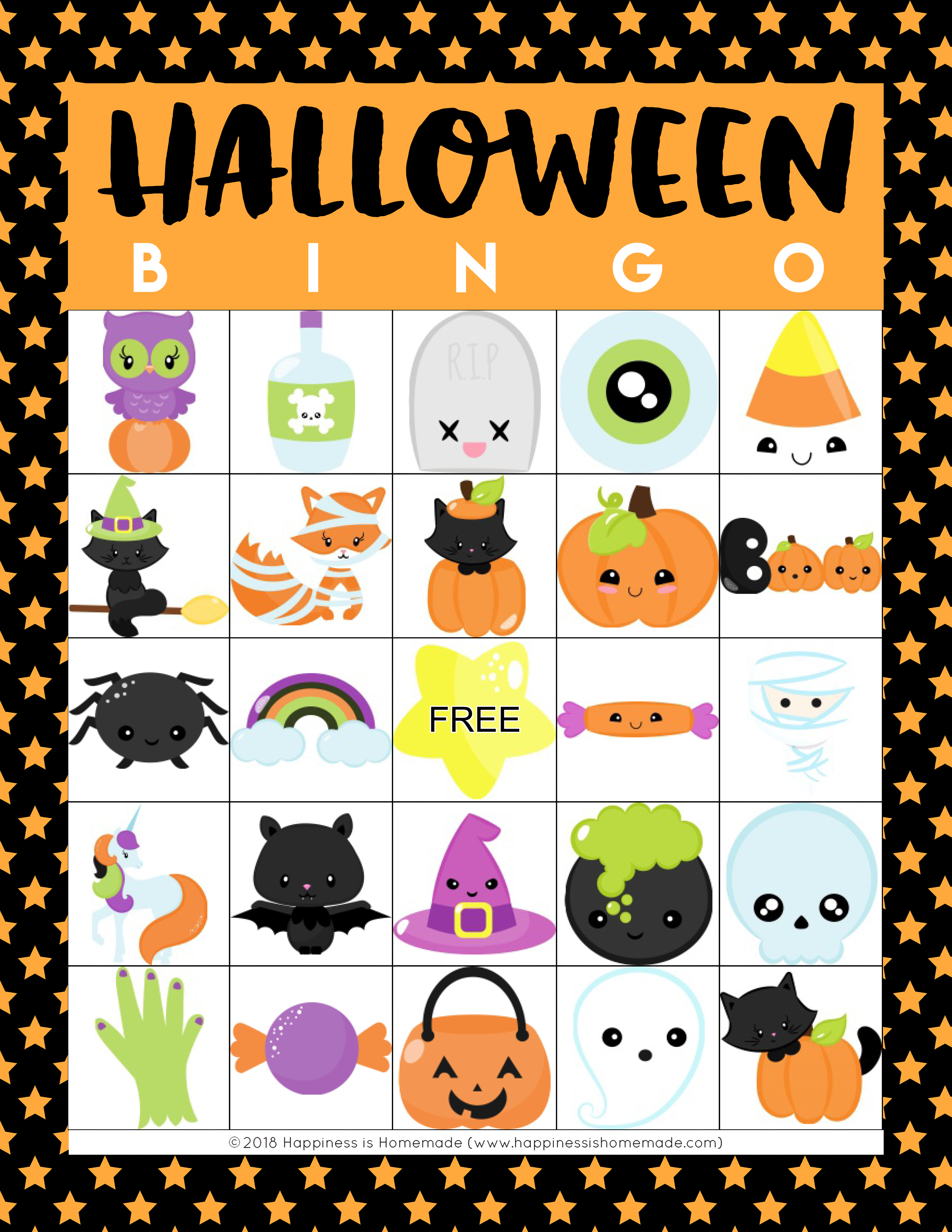 Printable Halloween Bingo Cards - Happiness Is Homemade - Free Printable Halloween Bingo