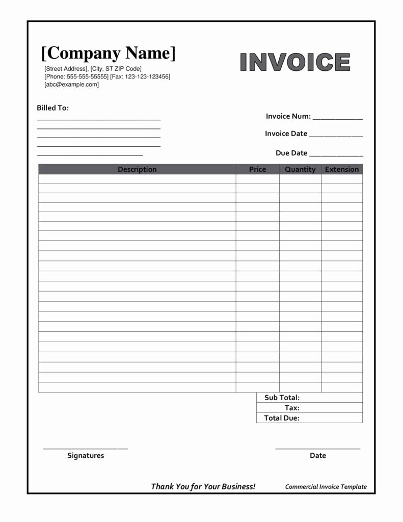 simple printable invoice template