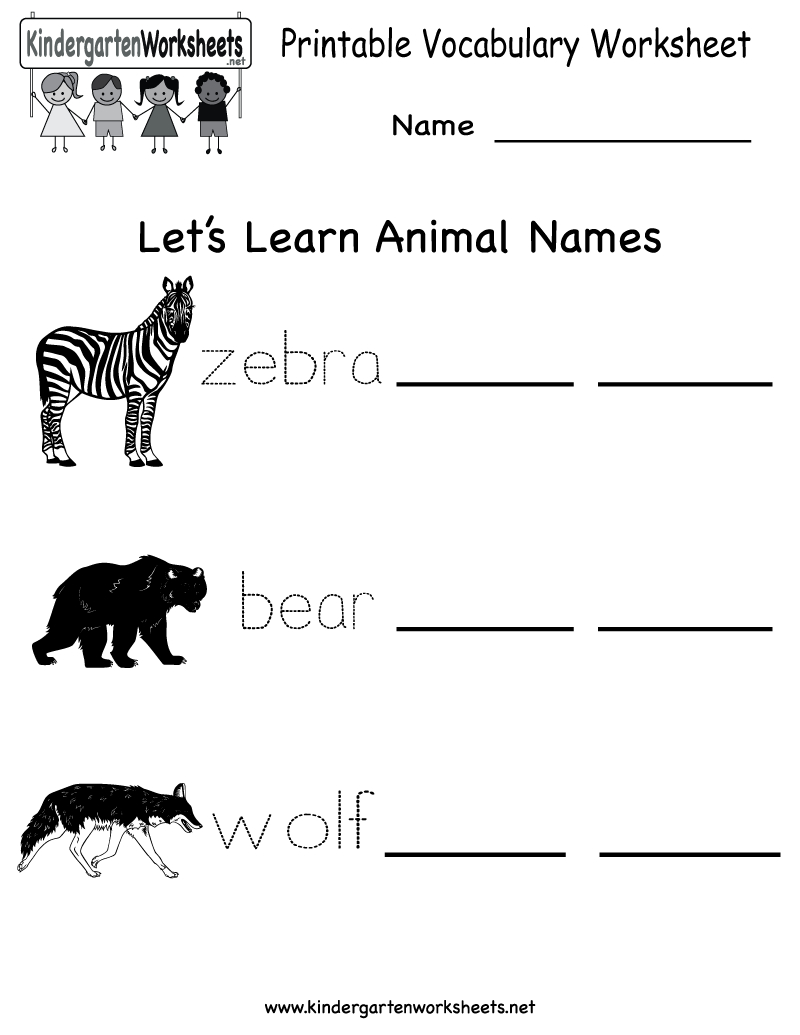 Printable Kindergarten Worksheets Vocabulary Worksheet English For 2 - Free Printable Ela Worksheets