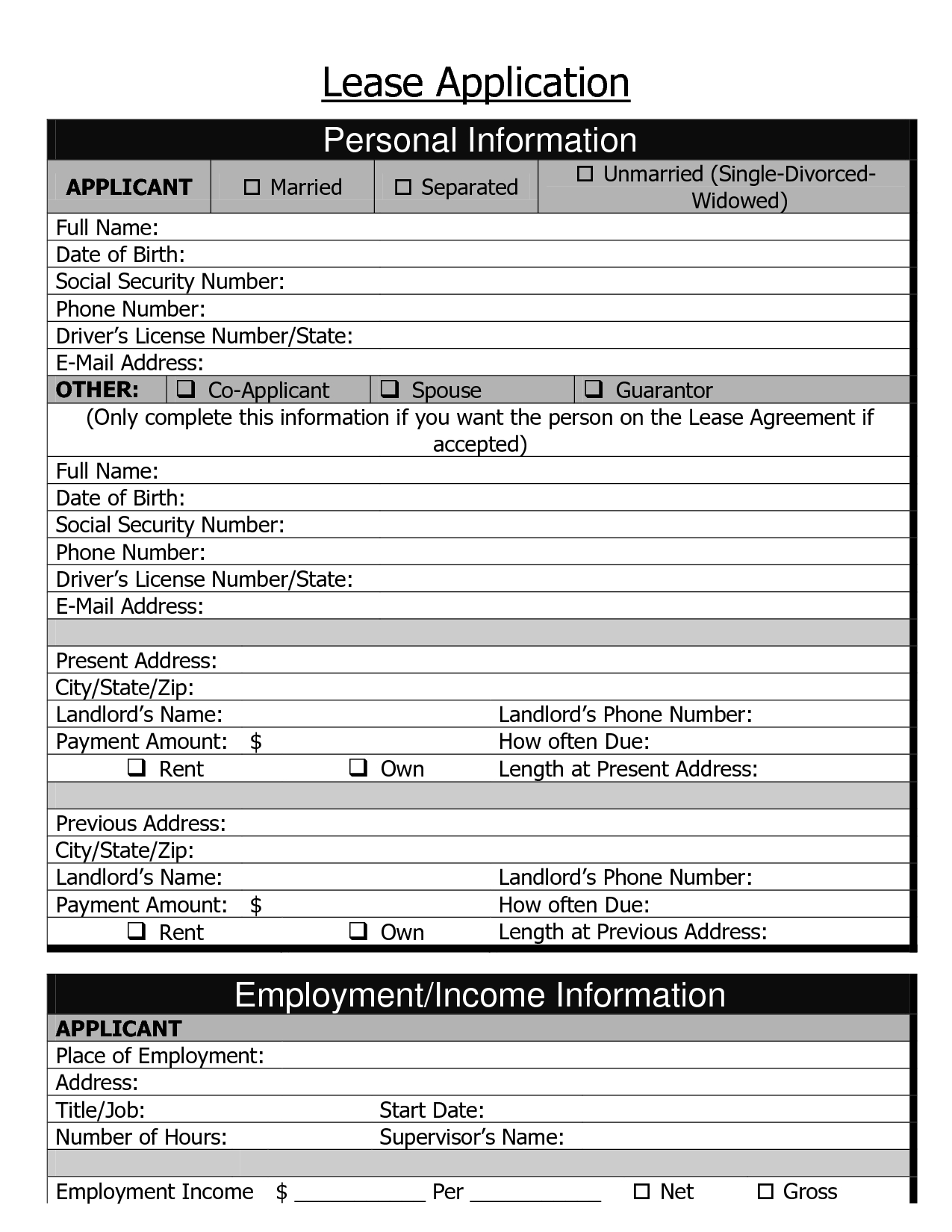 Printable Lease Agreement. Free Rental Agreements To Print Free - Free Printable Lease Agreement Texas