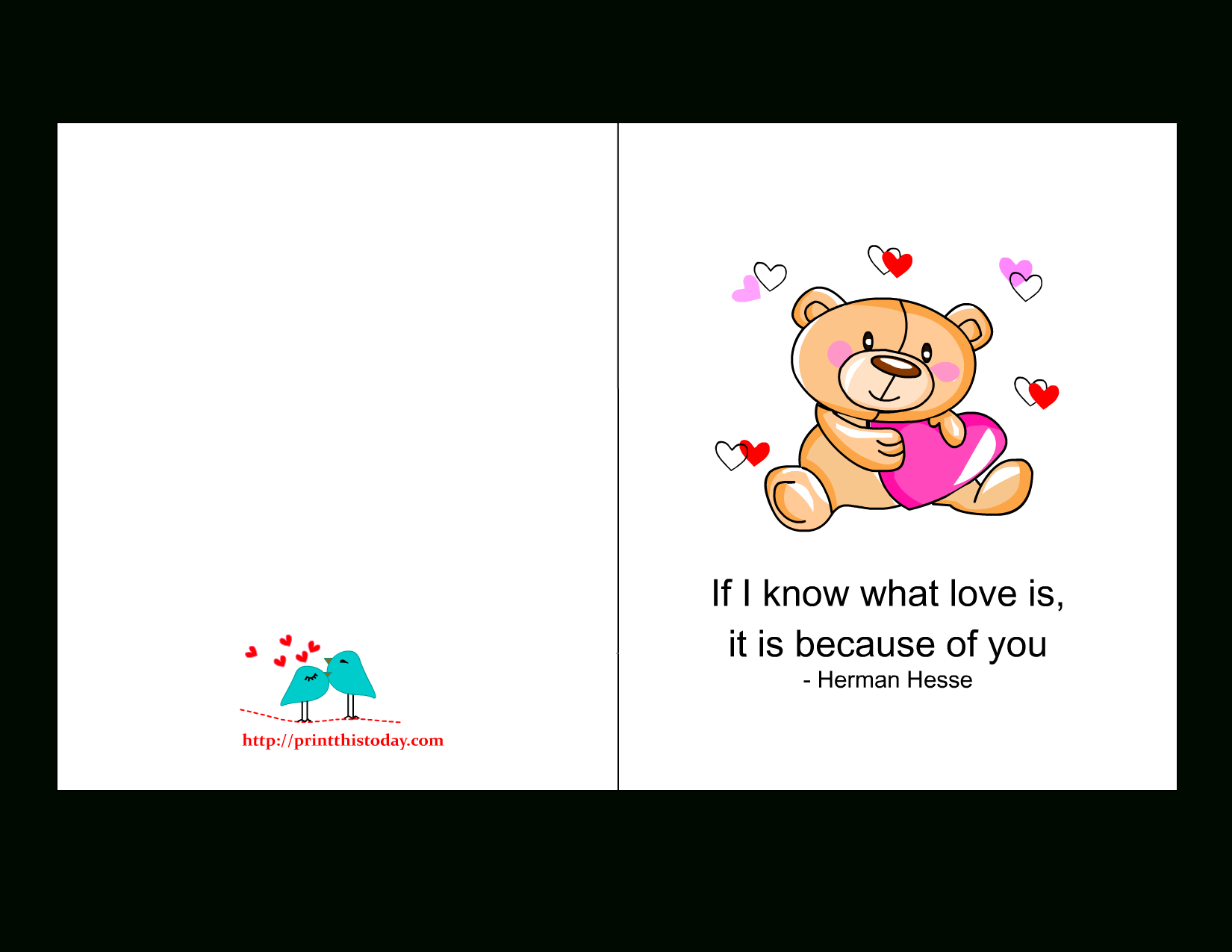 Printable Love Cards With Cute, Romantic And Thoughtful Quotes - Free Printable Love Cards
