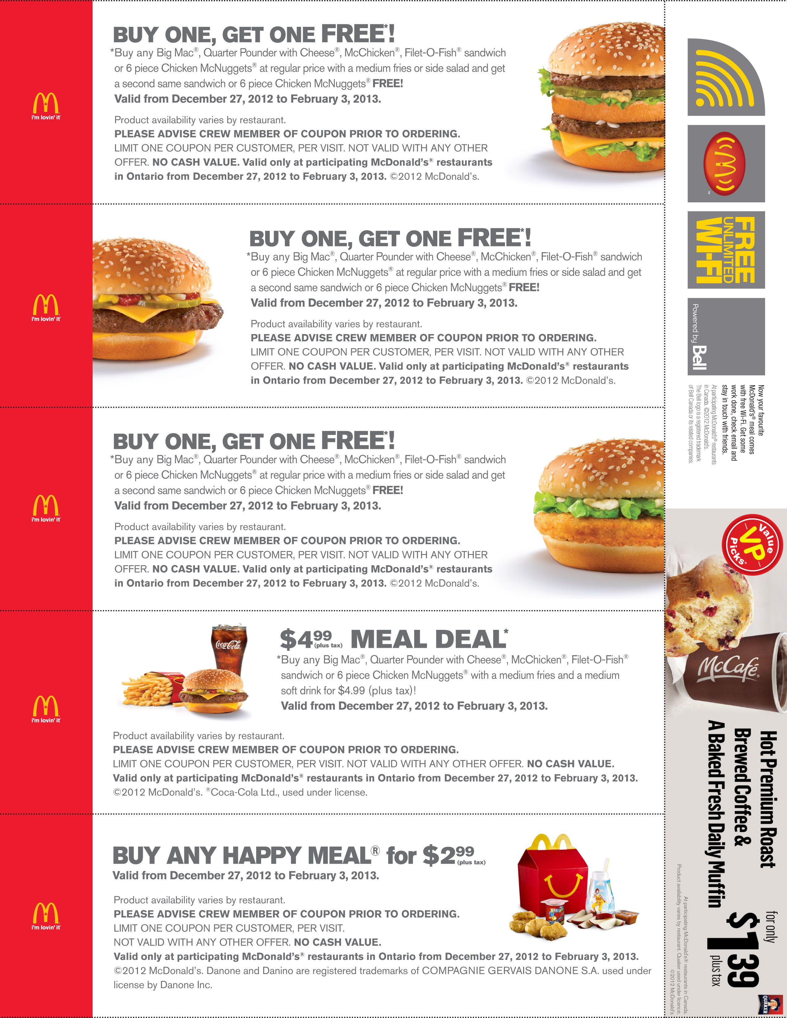Printable Mcdonald Coupons 2014 | Stuff To Buy | Pinterest - Free Printable Mcdonalds Coupons Online