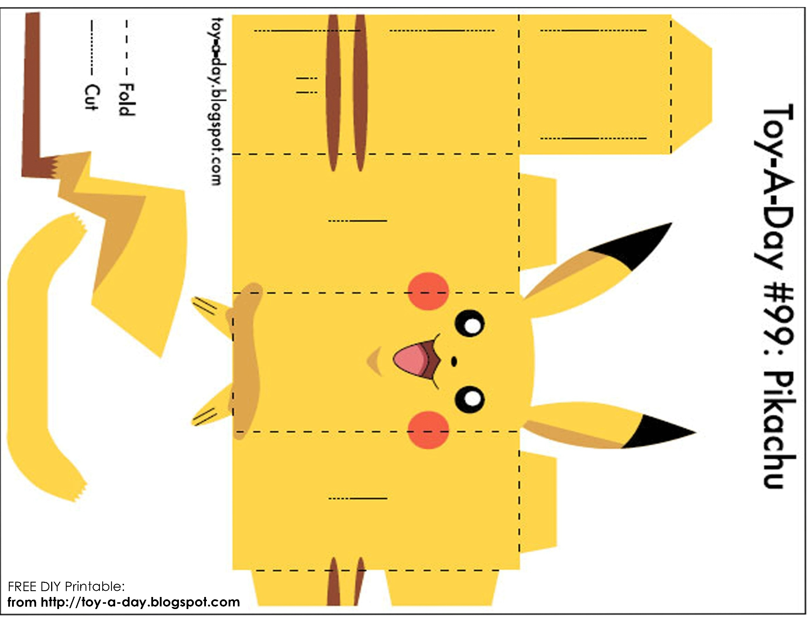 Printable Paper Crafts Pikachu | Writings And Essays Corner - Printable Paper Crafts Free