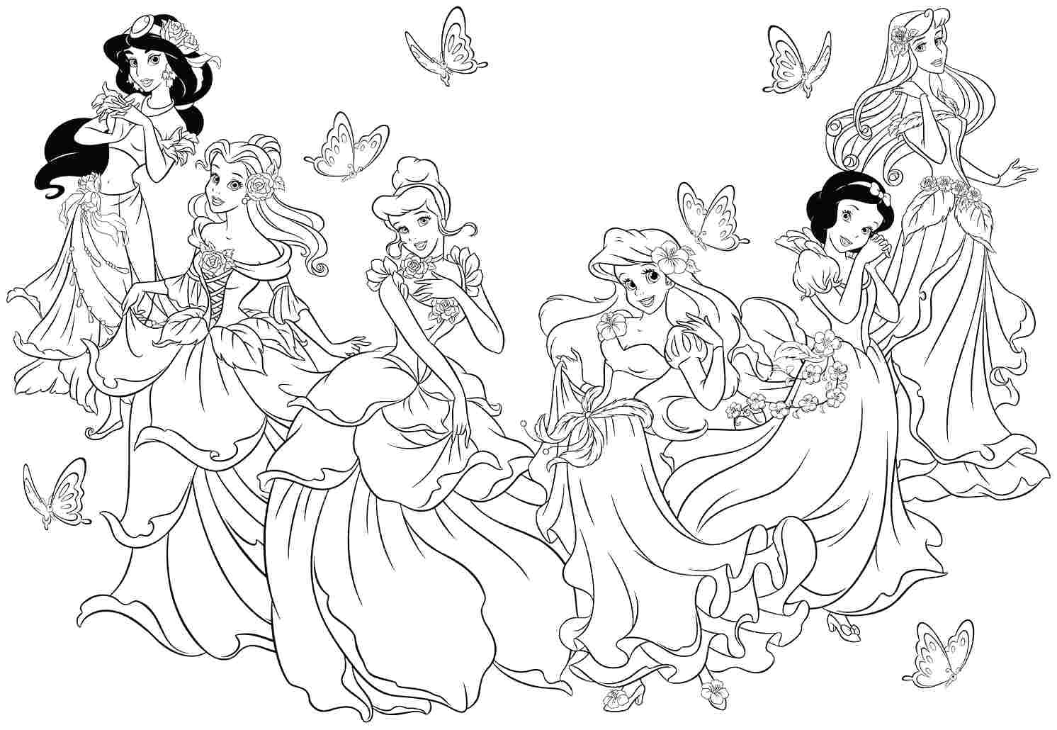 Printable Princess Coloring Pages - Hwnsurf - Free Printable Princess Coloring Pages