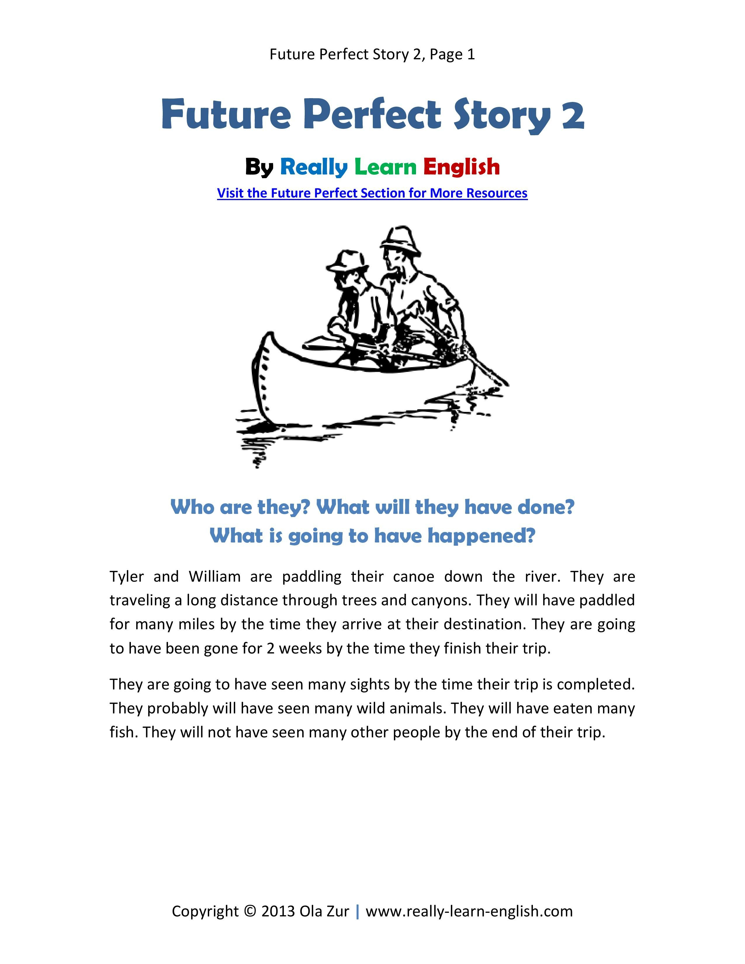 Printable Short Story And Worksheets To Practice The English Future - Free Printable Short Stories For Grade 3
