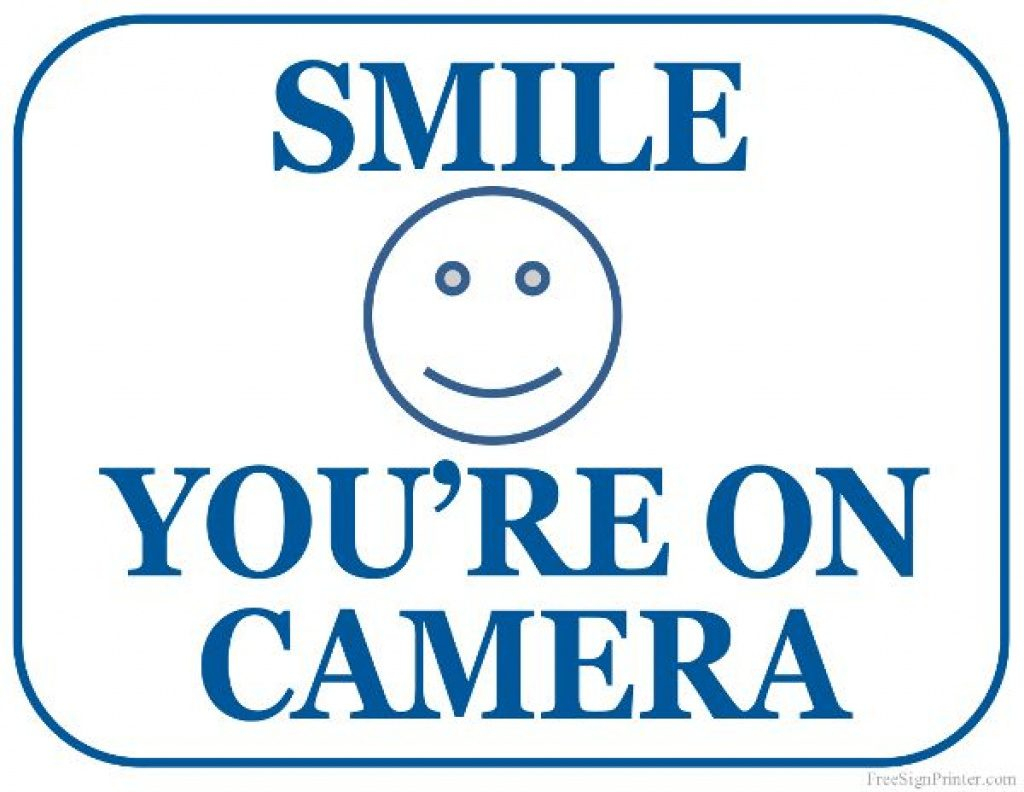 Printable Smile You&amp;#039;re On Camera Sign | Lander Building In 2018 - Free Printable Smile Your On Camera