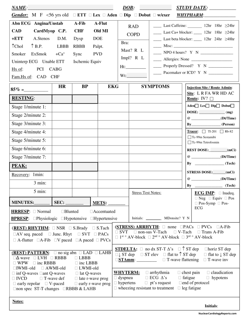 Printable Stress Test Short