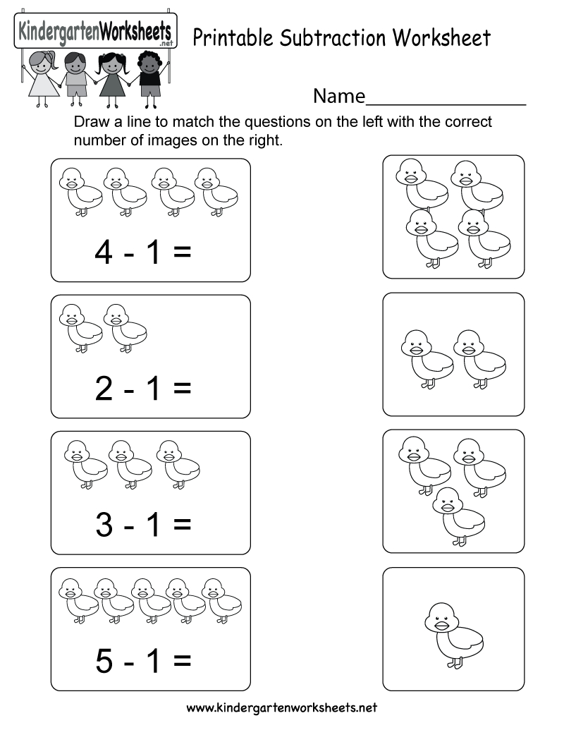 Printable Subtraction Worksheet - Free Kindergarten Math Worksheet - Free Printable Subtraction Worksheets