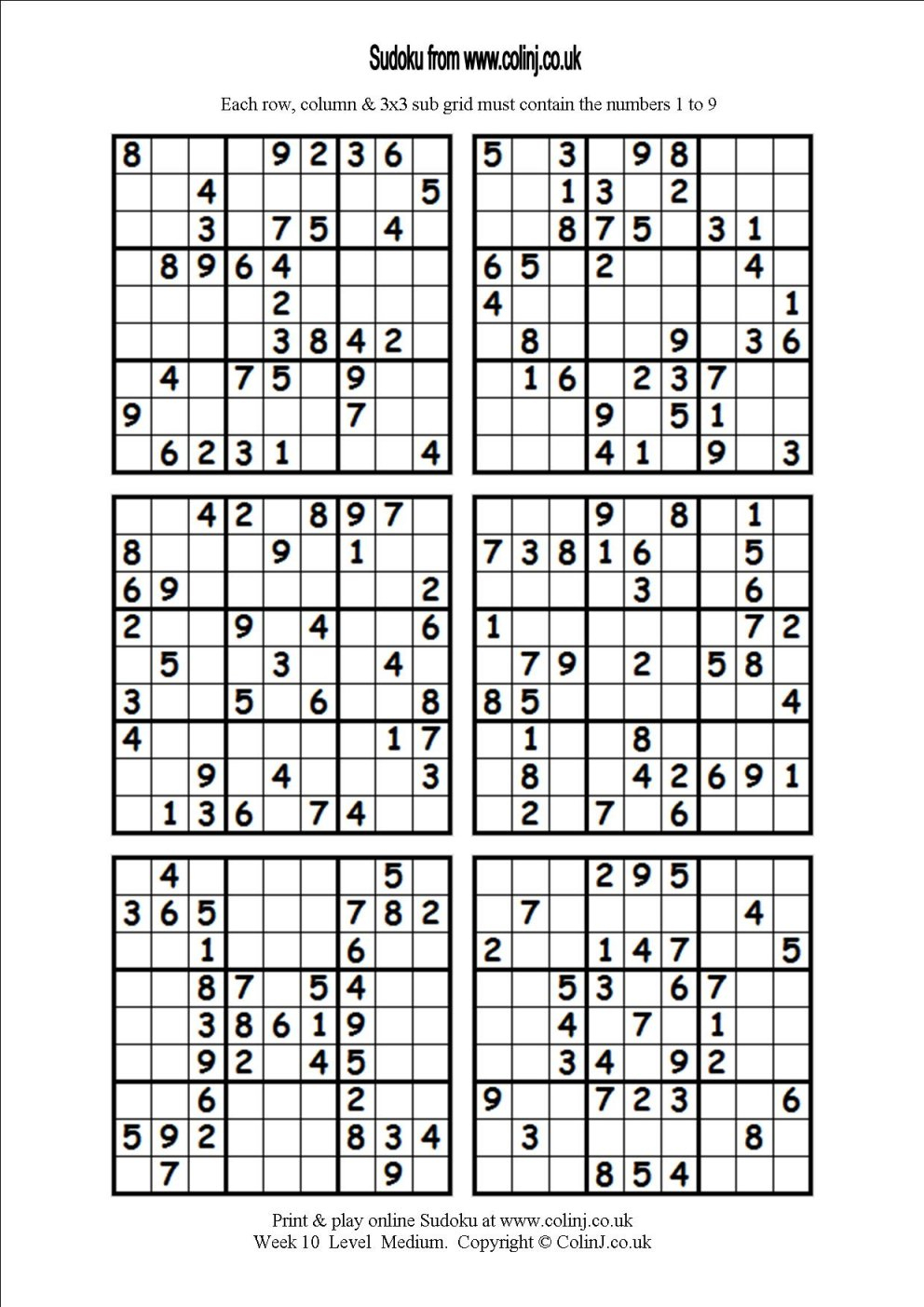 Printable Sudoku Puzzles 6 Per Page | Download Them Or Print - Free Printable Sudoku 6 Per Page