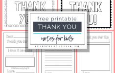 Printable Thank You Cards For Kids - The Kitchen Table Classroom - Free Printable Thank You Notes