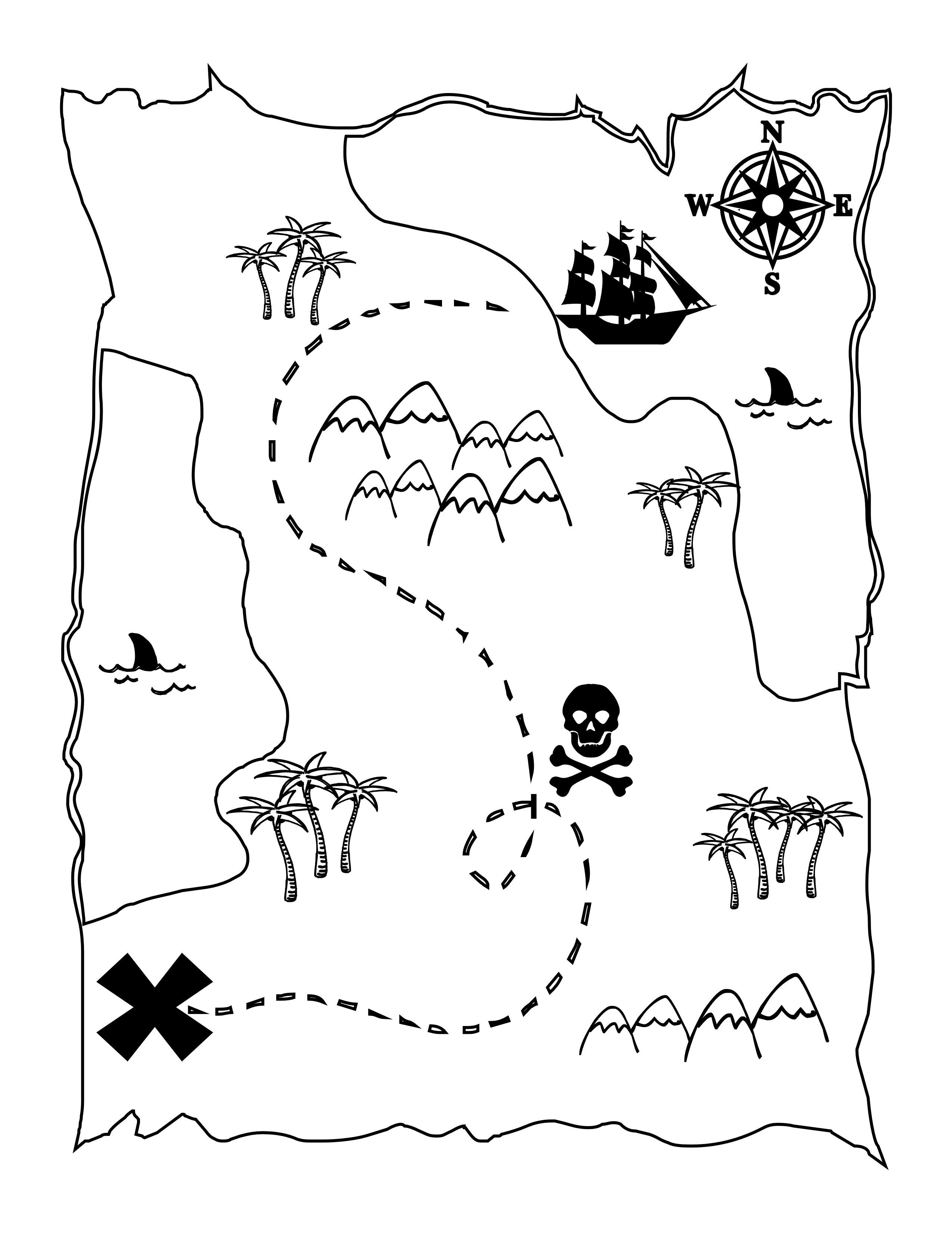 Printable Treasure Map Kids Activity | Printables | Pinterest - Free Printable Pirate Maps