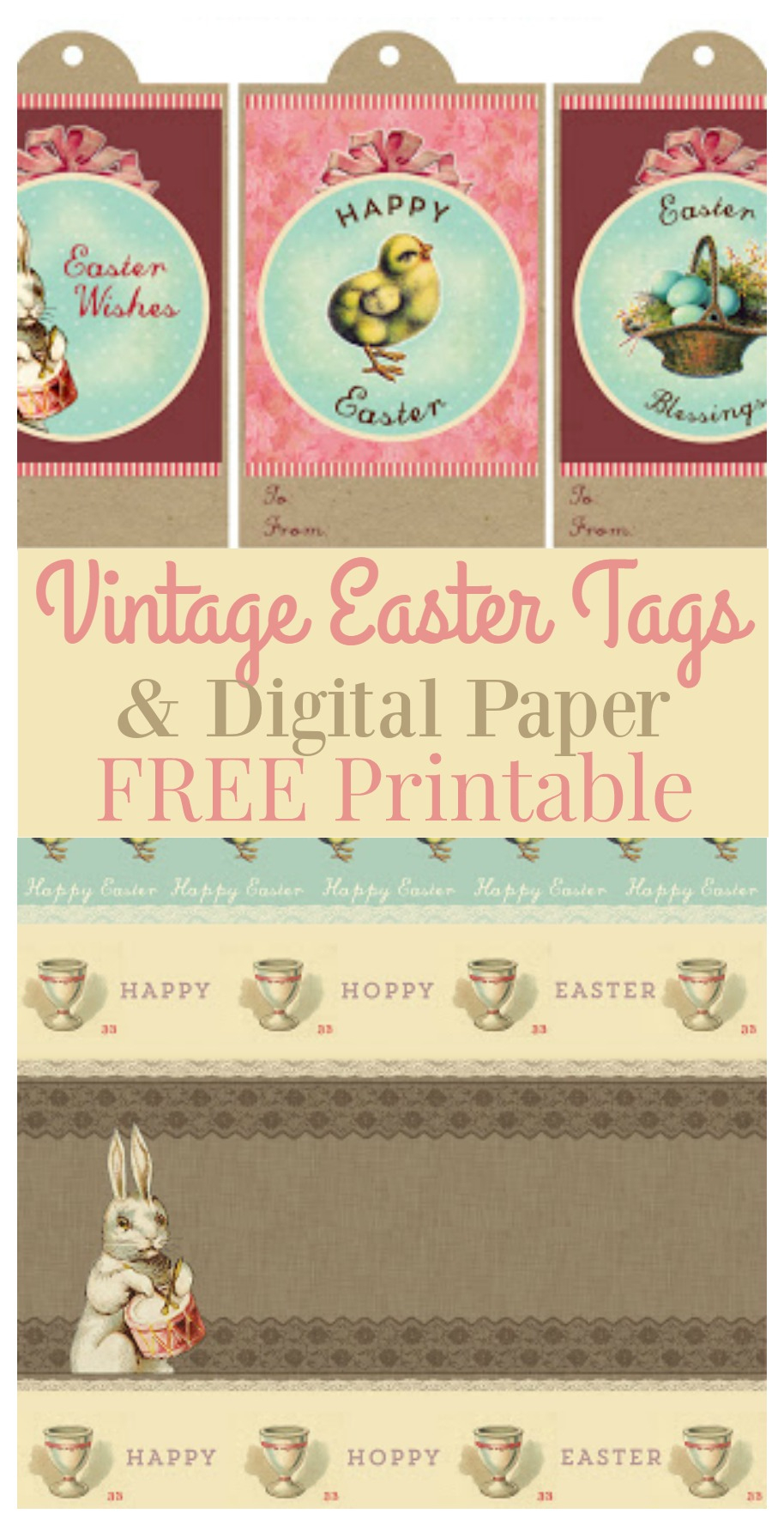 Printable Vintage Easter Gift Tags &amp;amp; Digital Paper - The Graphics Fairy - Free Printable Vintage Easter Images