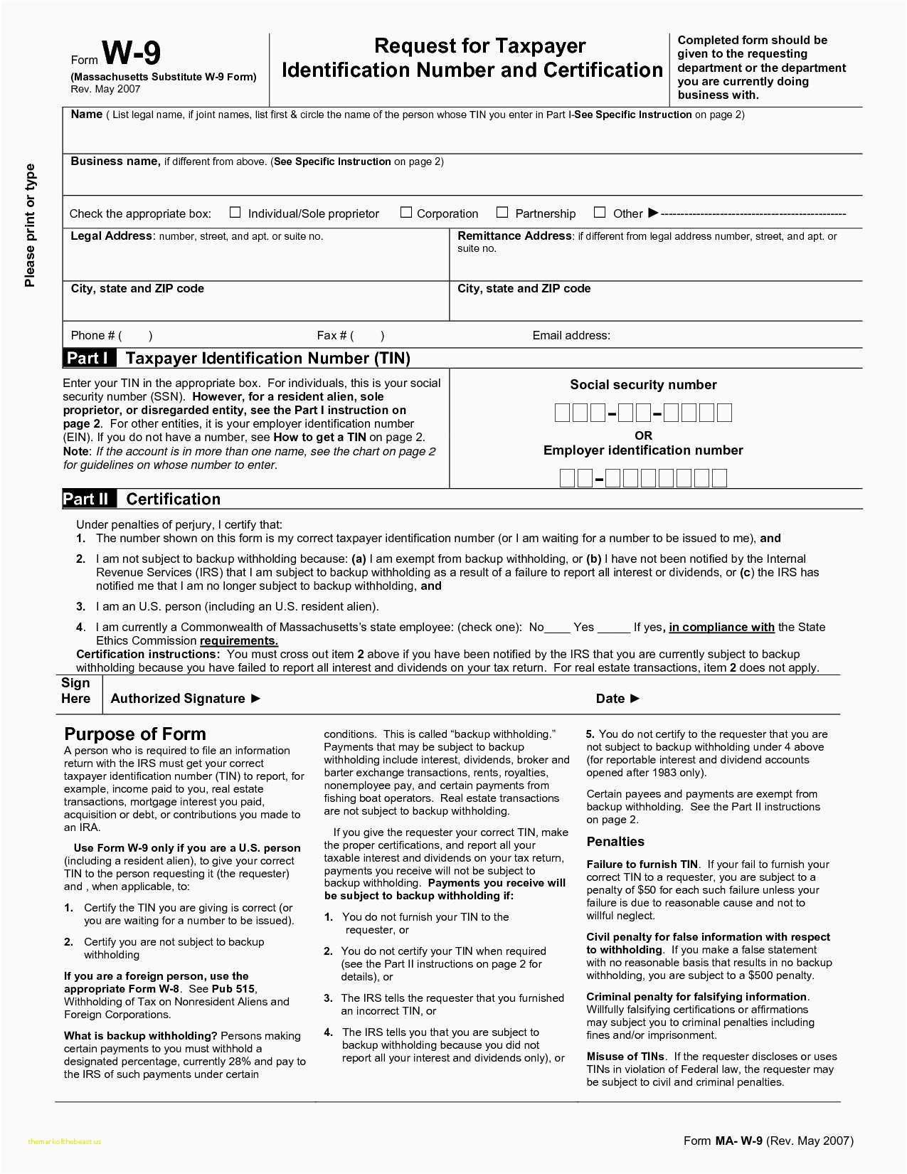 Printable W 9 Form Irs 2017 – Fly-Bies.se - W9 Form Printable 2017 Free