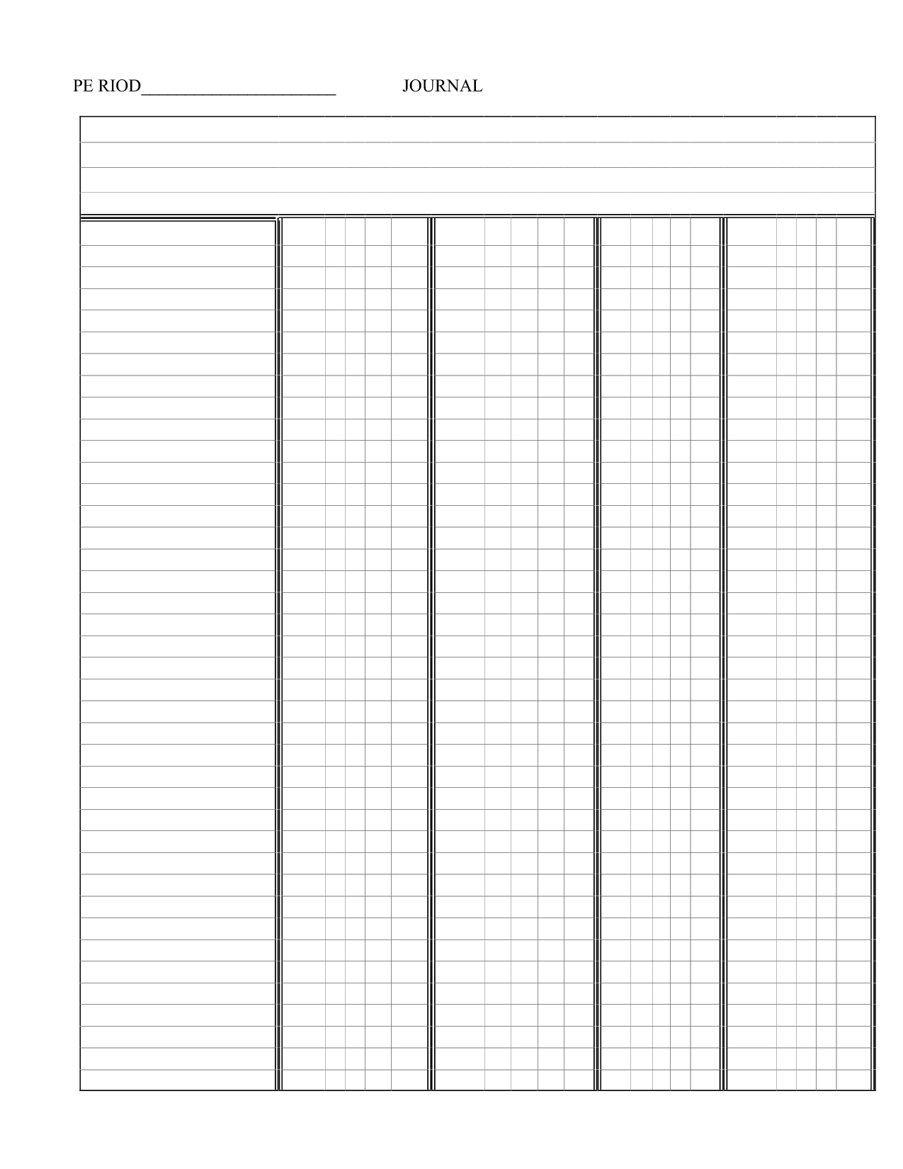 Printable+4+Column+Template | Must Have - Free Printable 4 Column Ledger Paper