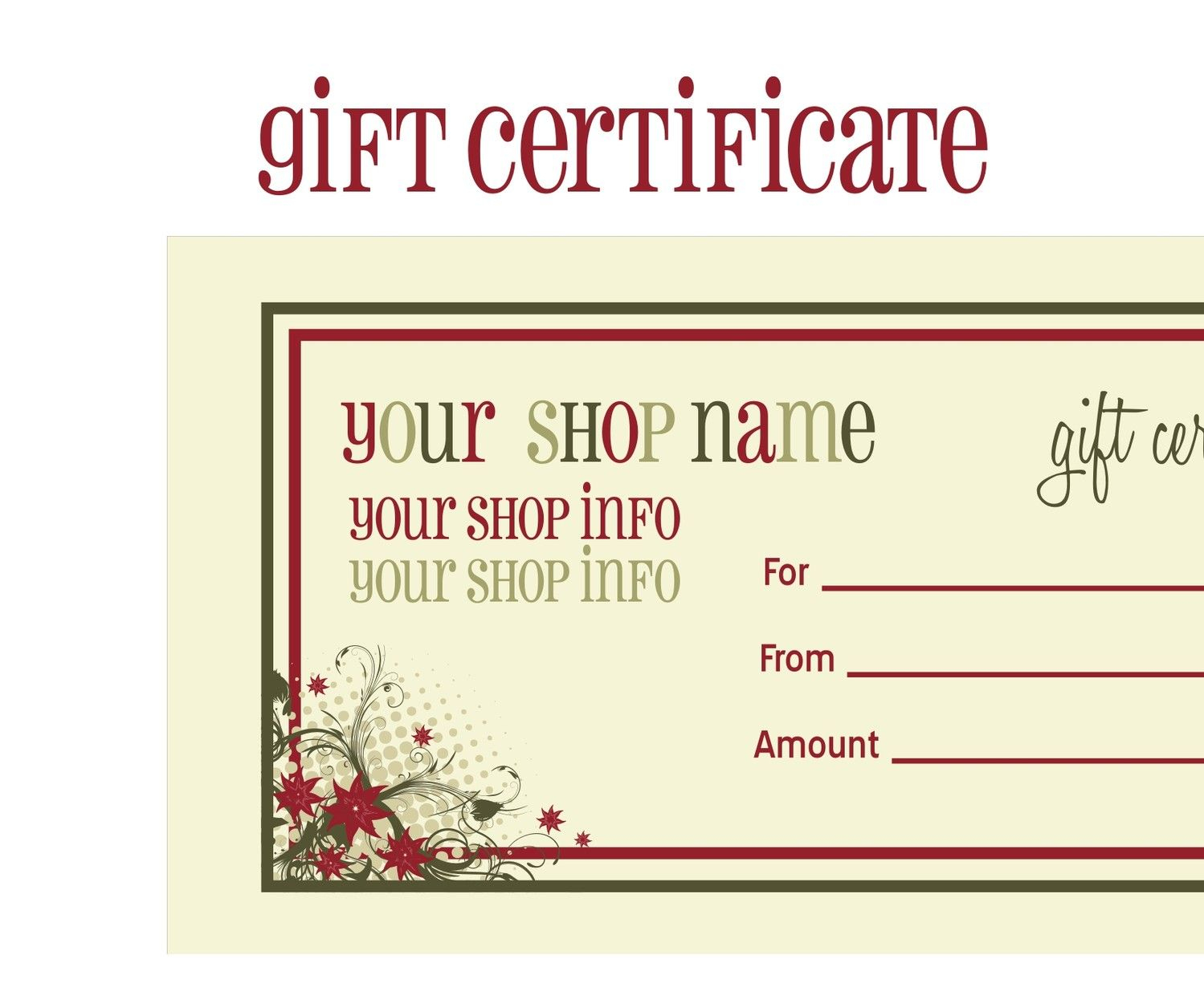 Printable+Christmas+Gift+Certificate+Template | Massage Certificate - Free Printable Gift Coupons