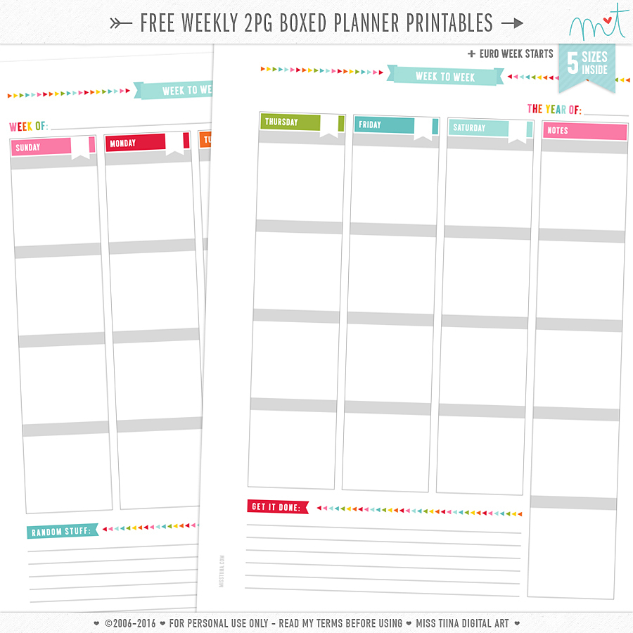 Printables | Misstiina - Free Printable Agenda 2017