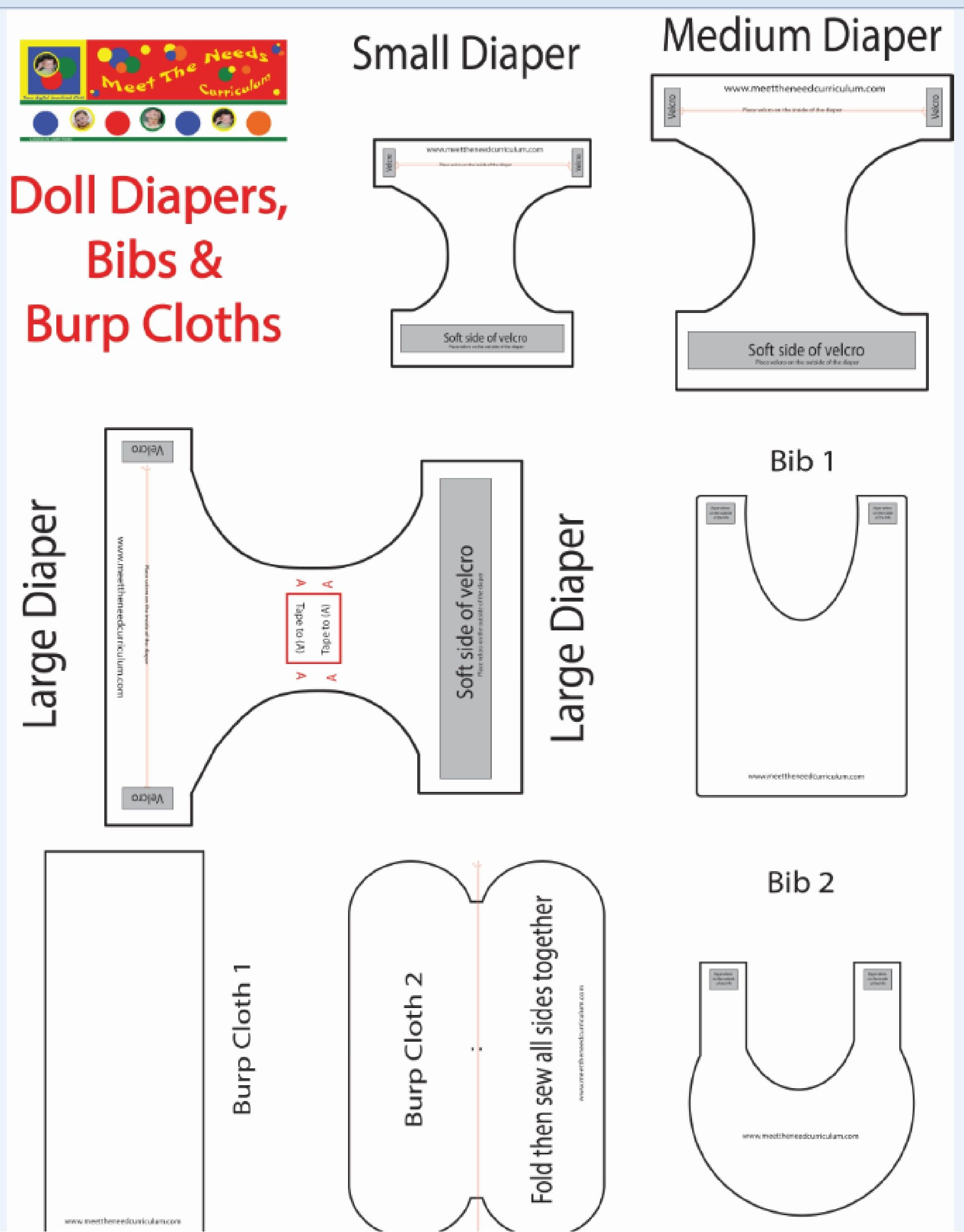 Protected: Doll Diapers, Bibs &amp;amp; Burp Cloths-Templates (Mp) | Dolls - Cloth Diaper Pattern Free Printable