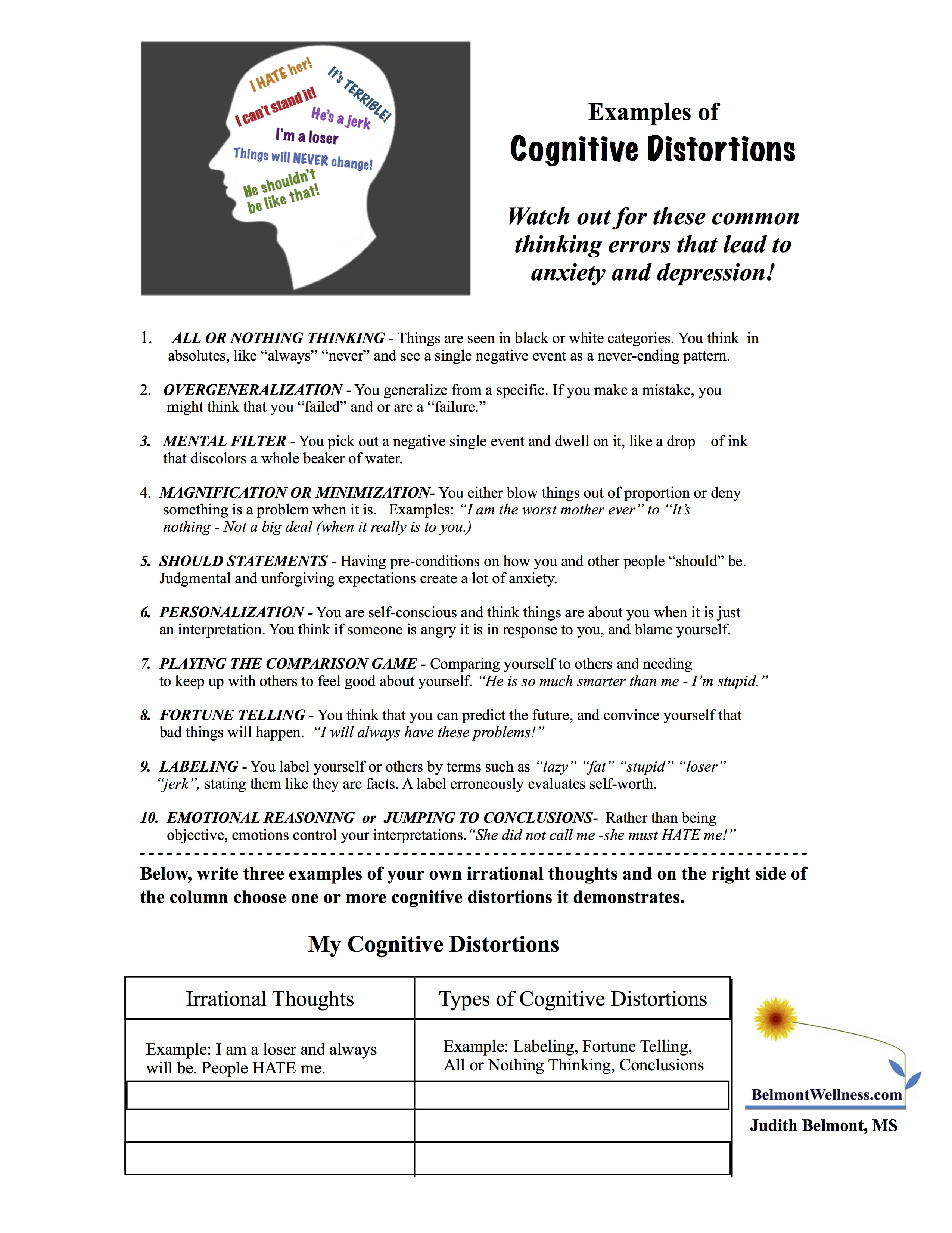 Psychoeducational Handouts, Quizzes And Group Activities | Judy - Free Printable Activities For Adults