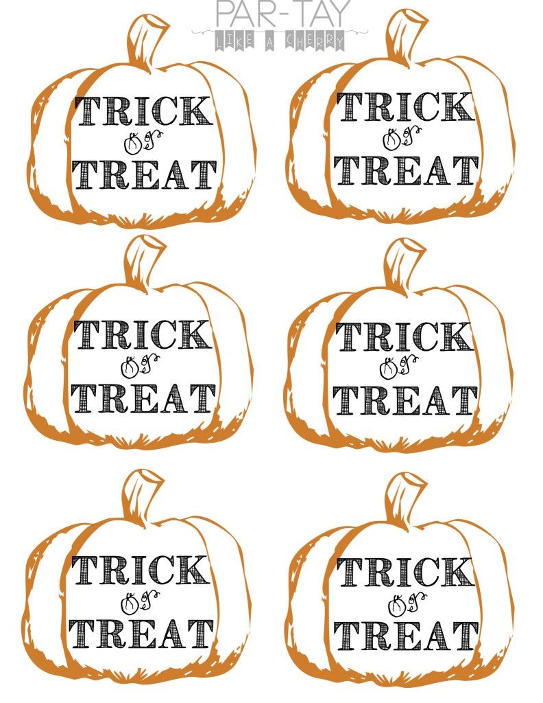 Pumpkin Tags Free Printable | Party Like A Cherry | Pinterest - Free Printable Trick Or Treat Bags