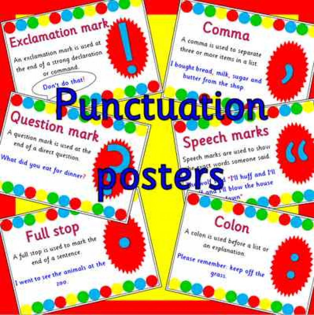 Punctuation Posters For Literacy And Phonics With Regard To - Punctuation Posters Printable Free