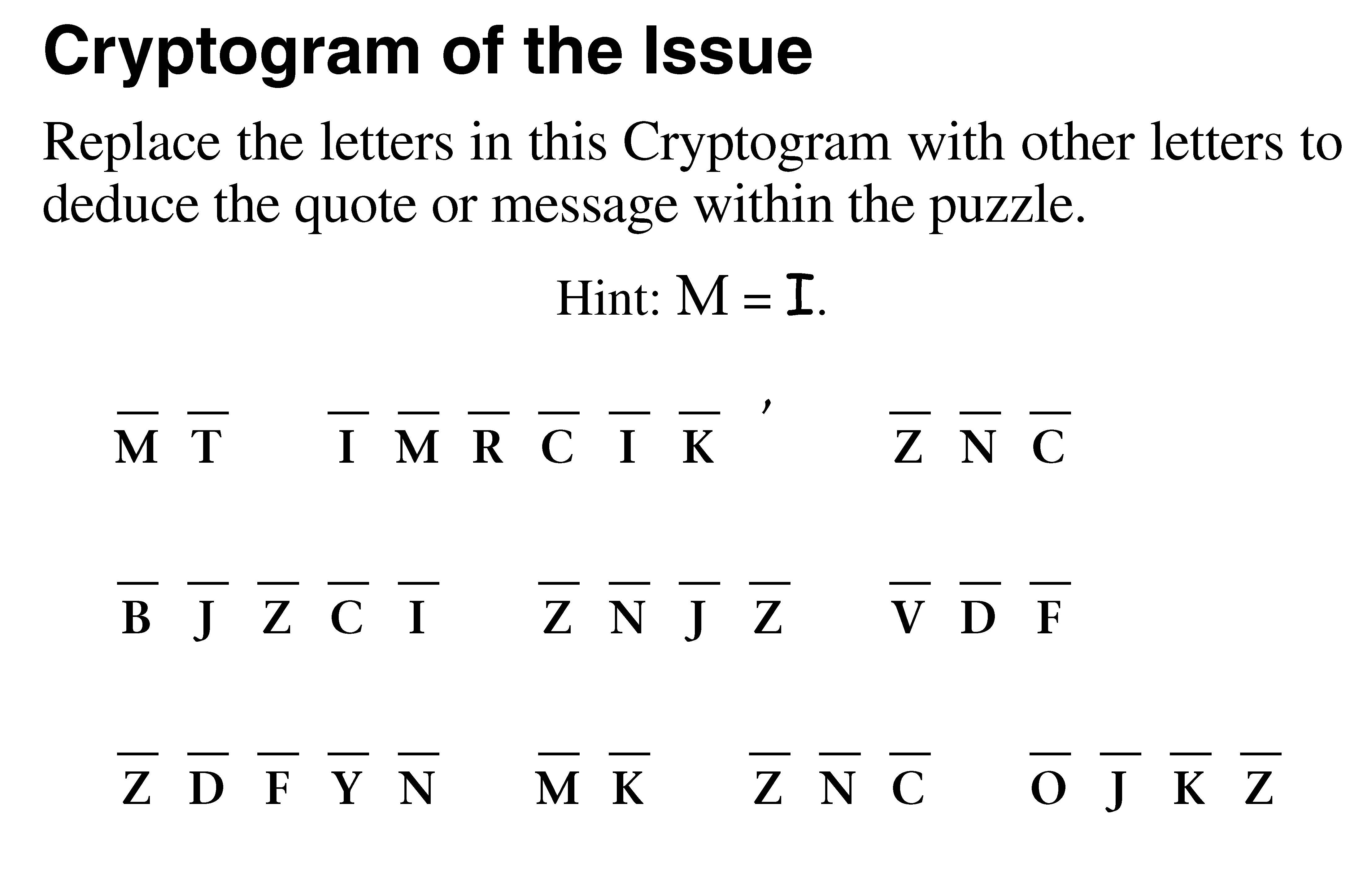 Puzzles Page: October 26, 2018 - The Grey Area News - Free Printable Cryptoquip Puzzles