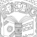 Reading Coloring Sheet. Could Be A Folder/binder Cover. | Library   Free Printable Binder Covers To Color