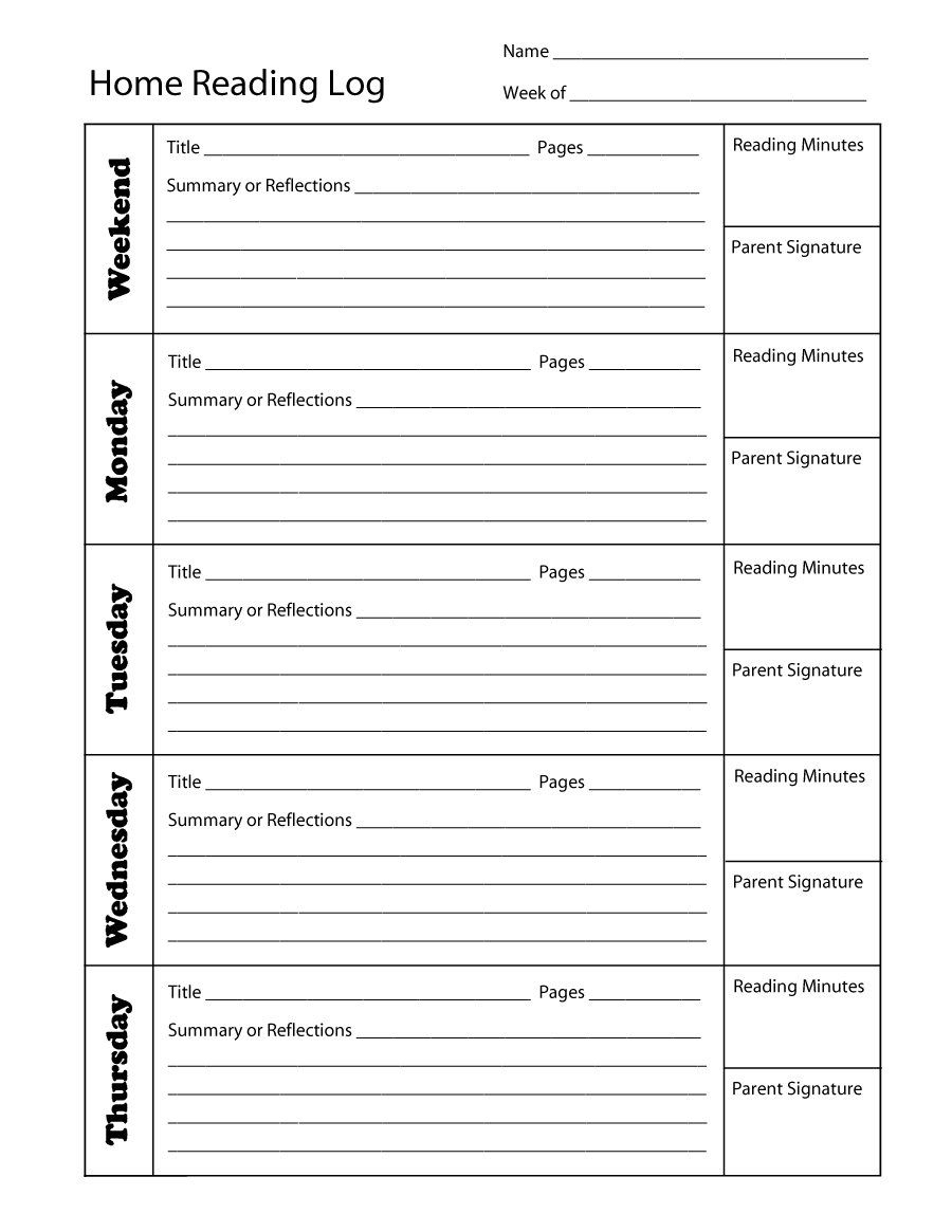 Reading Log Template 10 | Reading Log | Reading Logs, Reading Log - Free Printable Reading Log