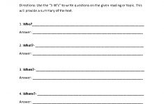 Reading Worksheets | Summary Worksheets - Free Printable Summarizing Worksheets 4Th Grade