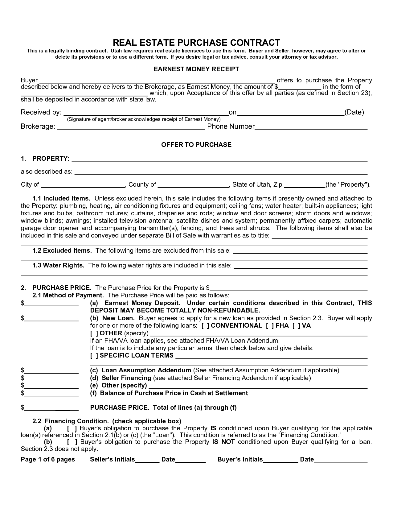 Real Estate Purchase Agreement Form Sample Image Gallery - Imggrid - Free Printable Real Estate Contracts