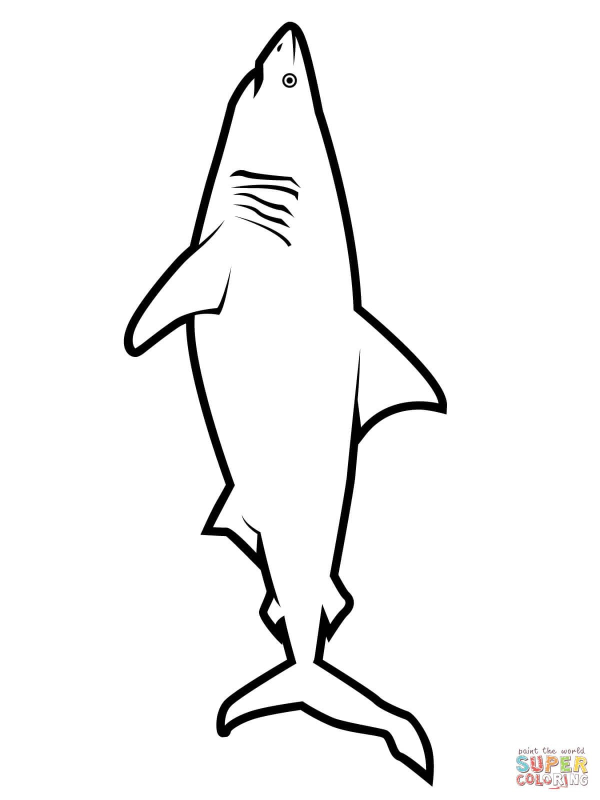 Realistic Great White Shark Coloring Page | Free Printable Coloring - Free Printable Great White Shark Coloring Pages