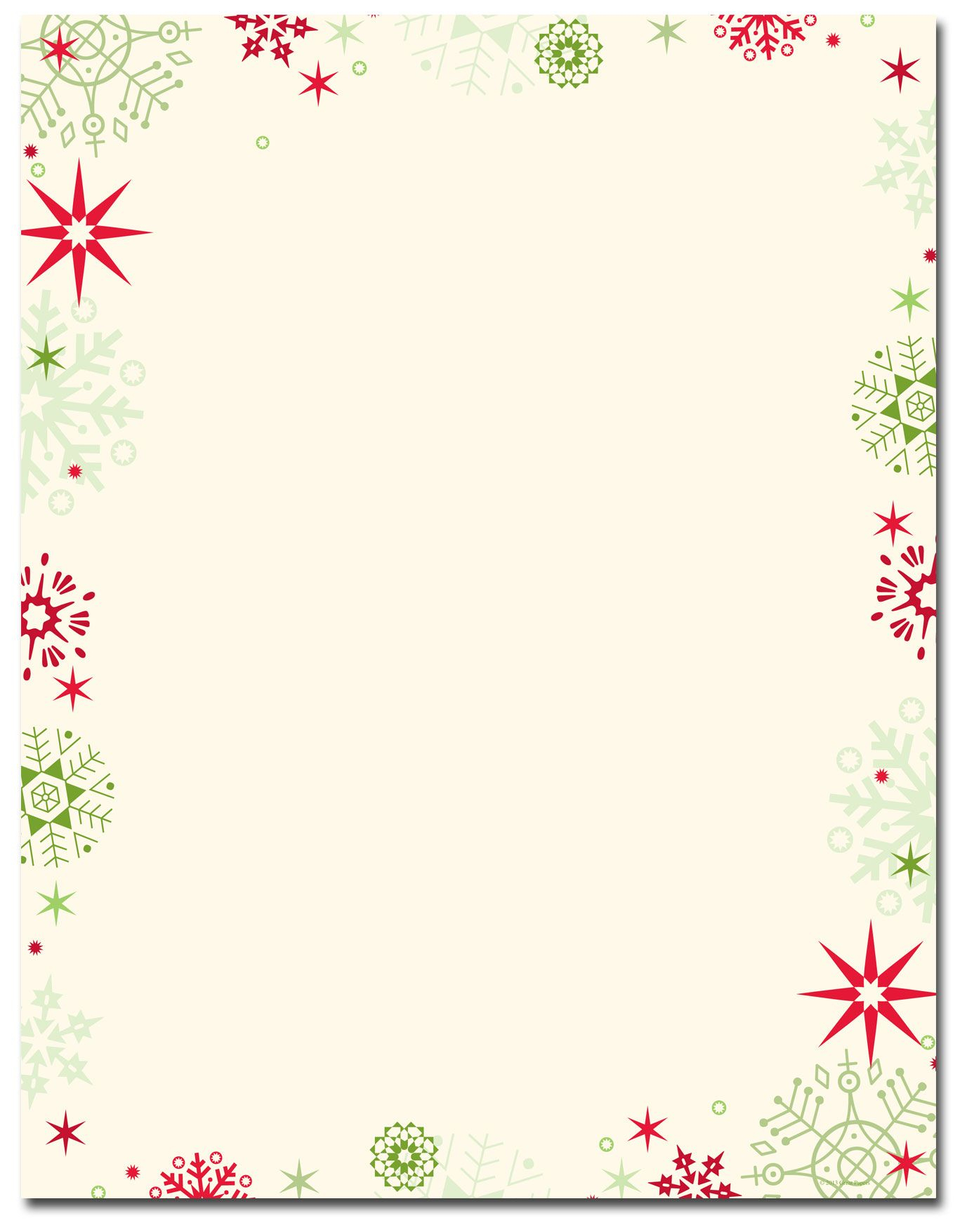 Red &amp;amp; Green Flakes Letterhead | Holiday Papers | Pinterest - Free Printable Christmas Borders